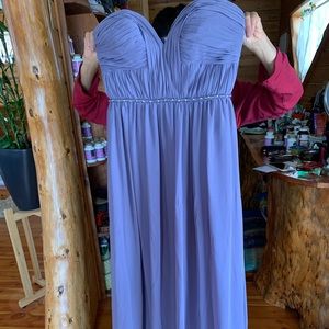 Lavender Strapless Prom Dress